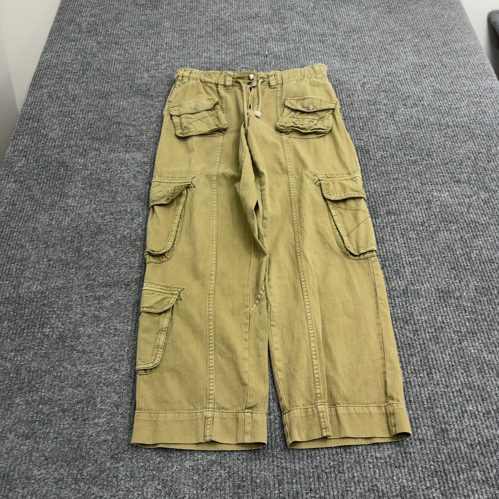 Free People Cargo Pants Womens S Green Cotton Multi-Pocket Utility Gorpcore